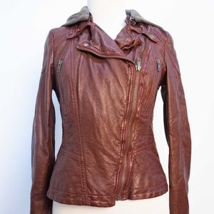 Free People Size 2 Brown Faux Leather Jacket